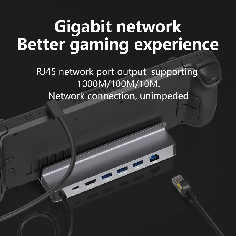 Blueendless USB C Docking Station for Steam Deck & ROG Game Docking 4K@60Hz DP HDMI-compatible Gigabit Ethernet Type C Hub 3