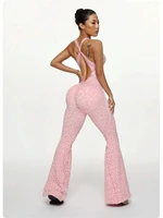 Hot Sexy Leopard Jumpsuits Sportwear Women Casual Sleeveless Backless Flare Pants Fitness Yoga Overalls Gym Running Tracksuit - Image 5