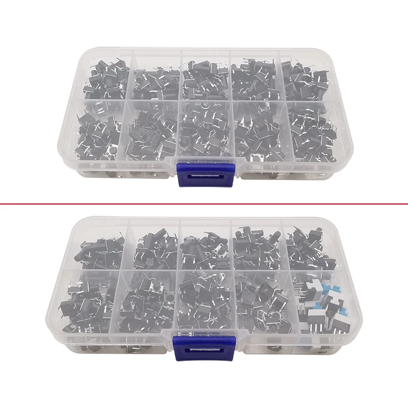 1Box 6x6mm Taktsc halter Panel Platine momentan taktile Mini-Drucktasten Schalter Kit 6x6mm x 4,3mm/5/6/7/8/9/10/11/mm 7x7x14mm