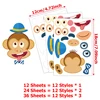 12Sheet/set Make a Face DIY Puzzle Stickers 4 Styles Available 12 Different Patterns Cute Animals Changing Stickers  Kids Toys 6
