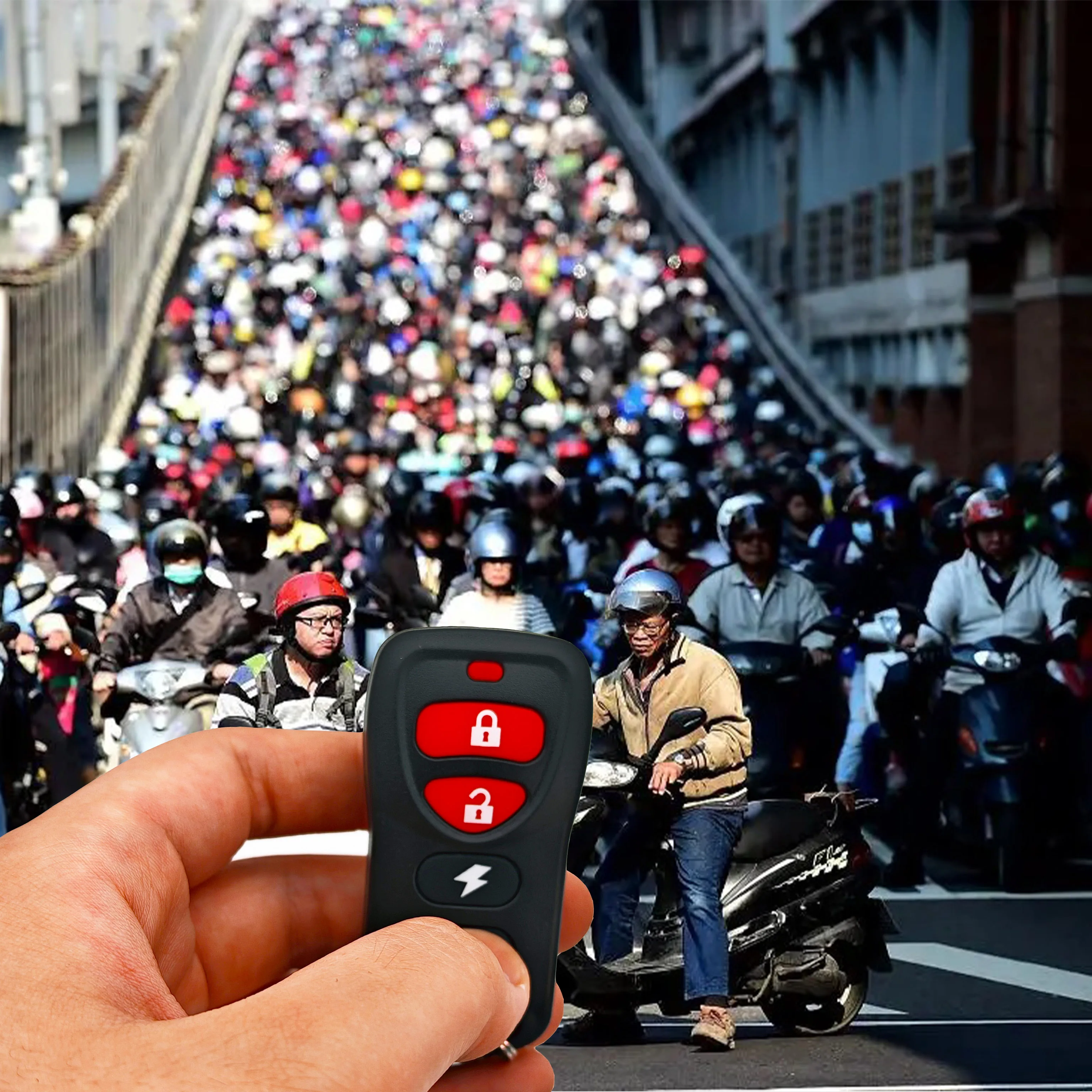 Wireless Vibration Alarm Motorcycle Alarm Bike Alarm Remote Control Anti Theft Alarm Motorcycle Anti-Theft Alarm System Wireless Remote Engine Starter Stop with Remote Controller Key Module Horn for 12V Motorcycle