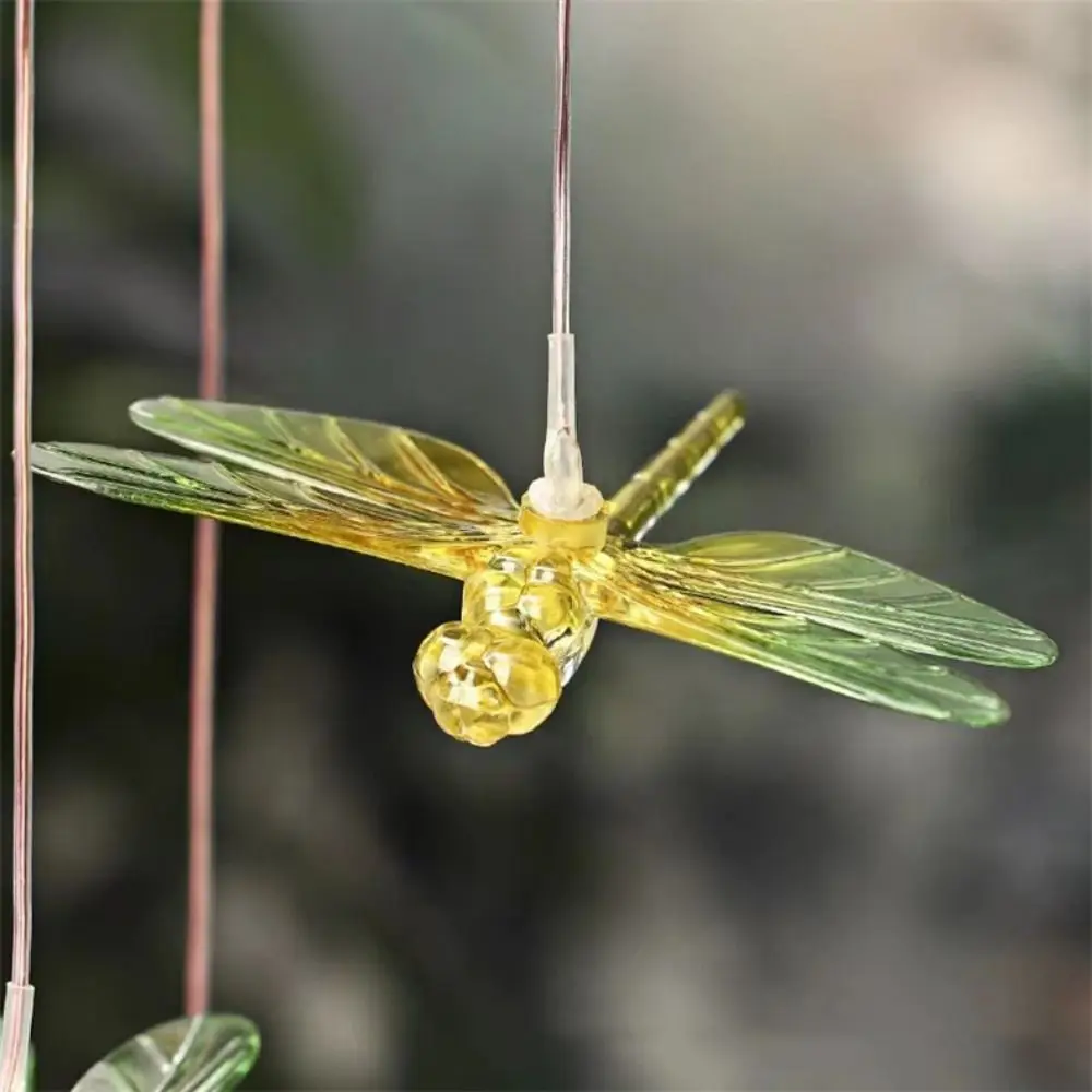 Solar Power Dragonfly Wind Chimes Courtyard Ornament Yard Led Lights Windbell Garden Outdoor Decoration Wind Chimes Pendants