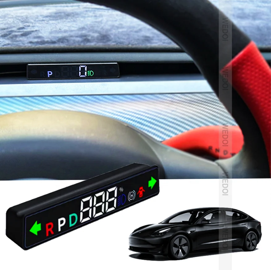 

For Model 3 Y LCD Head Up Display Speedometer Gear Power Turn Door Status Display Odometer Electronics Car Accessories