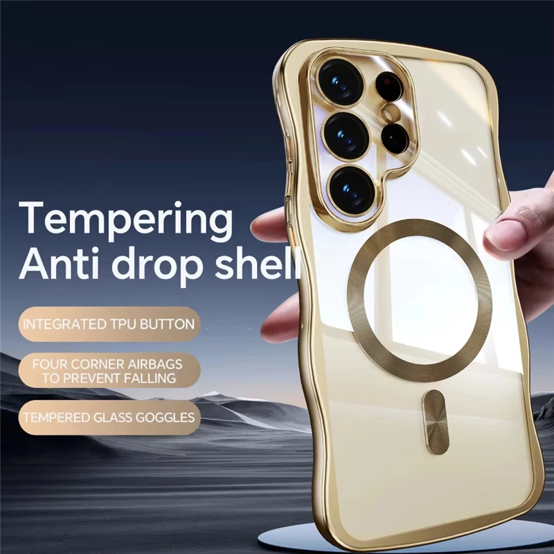 Wavy Pattern Glossy Transparent Shockproof Case