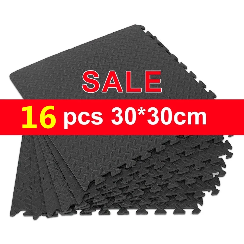 30*30cm 16PCS EVA Leaf Grain Rubber Floor Mats Sports Gym Family Child