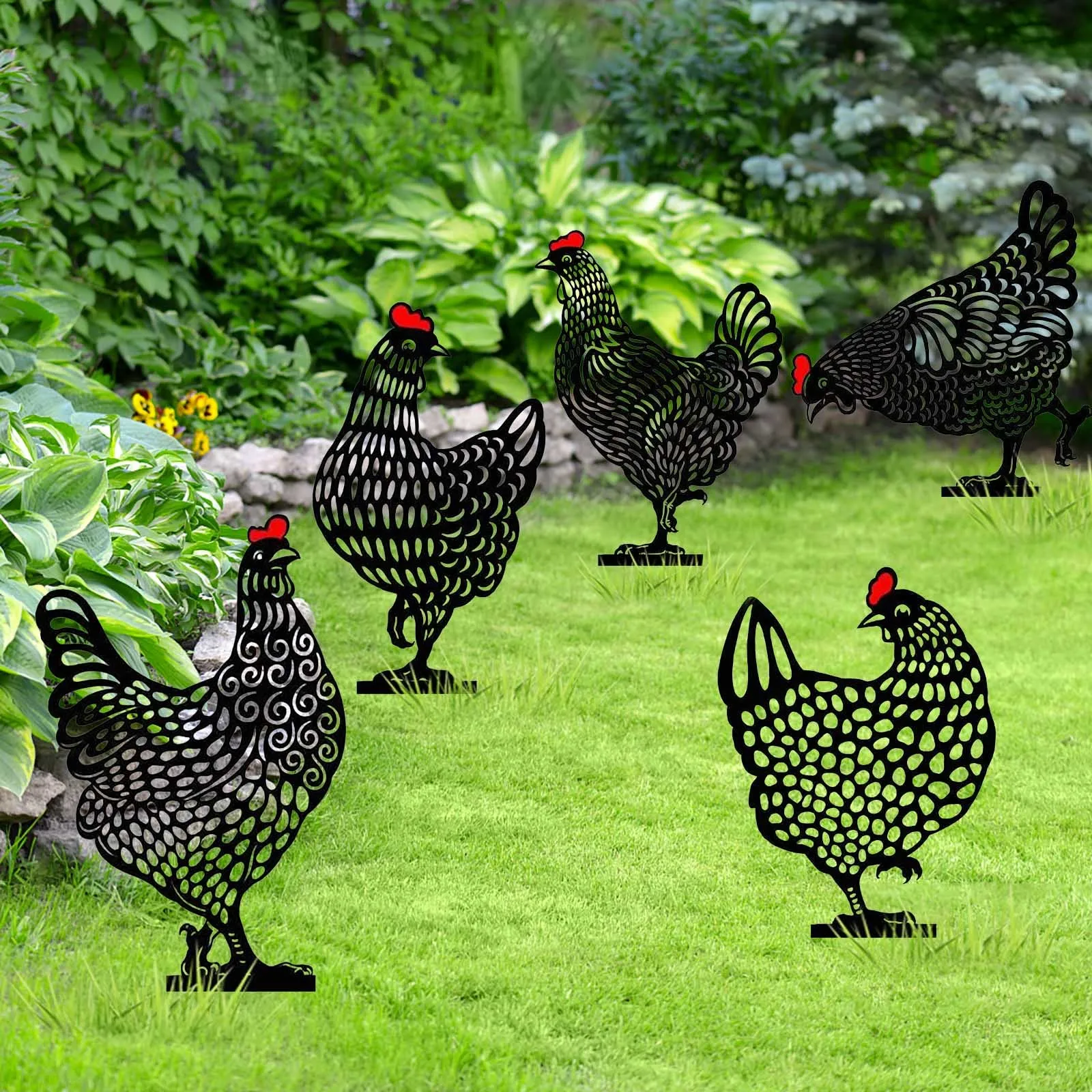 Garden Art Decor Garden Decor Chicken Yard Art Outdoor Backyard Lawn Stakes Acrylic Hen Yard Decor Gift Easter Decorations Gardening Ornaments