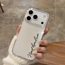 Customizable DIY Glitter Name Phone Case with Large Hole - Personalized Gift - iPhone 15 (Transparent)