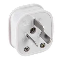 Rewirable 3 Pole 10A Power Plug Connector - 250V, White/Black - AU Plug (1 piece 10A Plug)