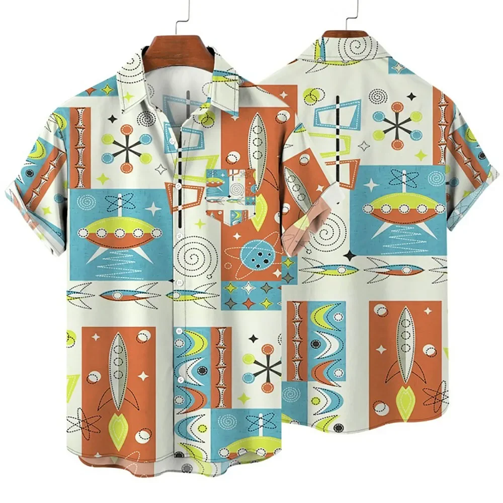 

Camisa hawaiana con estampado Man3d para hombre, ropa informal de manga corta, transpirable, de moda, verano, 2022