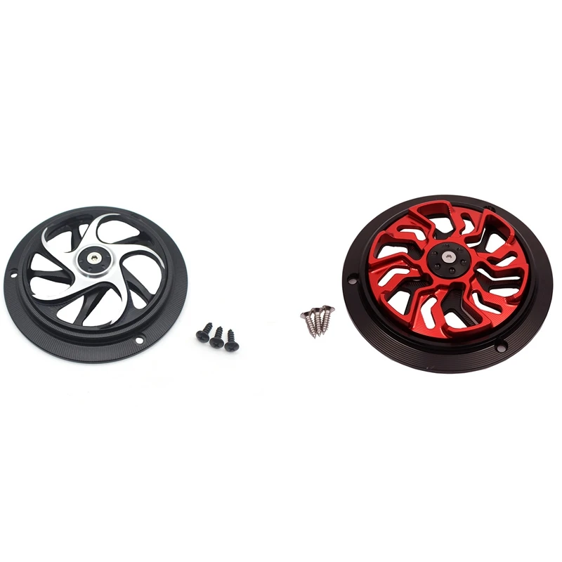 

2PCS Motorcycle Engine Cover Fan Protector Radiator Guard For Vespa Sprint 150 Primavera 150(Red & Silver)