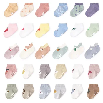 3 paia 0-5Y calzini per bambini calzini a rete simpatico cartone animato calzini da barca per neonati calzini antiscivolo calzini decorativi estivi per neonato unisex 1