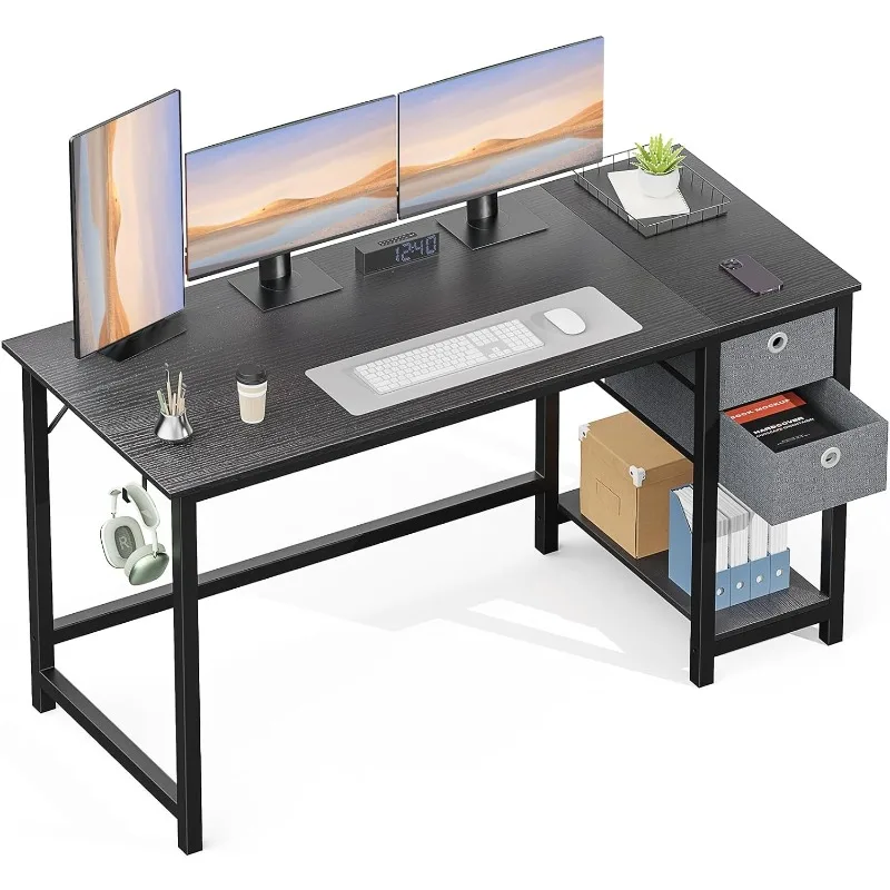 

Computer Desk with Drawers 55 Inch Office Bedroom Wood PC Table desks computer desk desk table