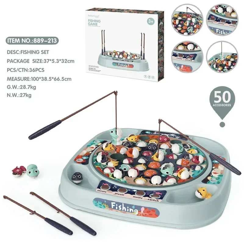 Kids Toy Play House Simulation Baby Fishing Toy Children's Electric Rotating Music Light Parent-child Interaction for Gift 3