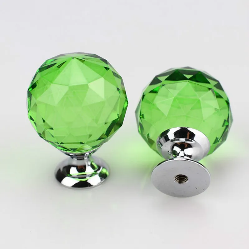 Furniture Handles Drawer Pulls Modern Door Knob For Kitchen Cabinet Crystal Glass Diameter 30MM Overall Height 42MM door handles cabinet handles