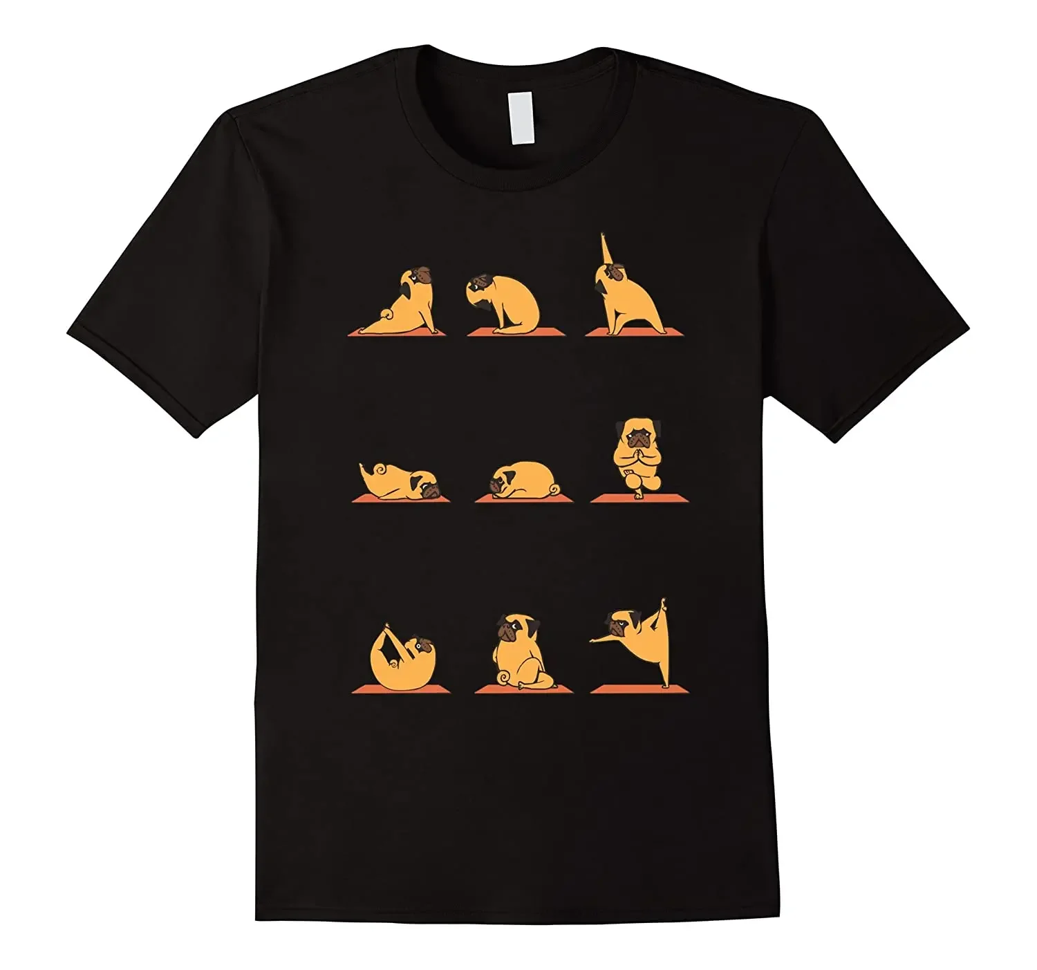 

Футболка с забавным принтом в виде мопса йоги для влюбленных Новые повседневные футболки из 100% хлопка с коротким рукавом и круглым вырезом, Свободный Топ, размер S-3XL