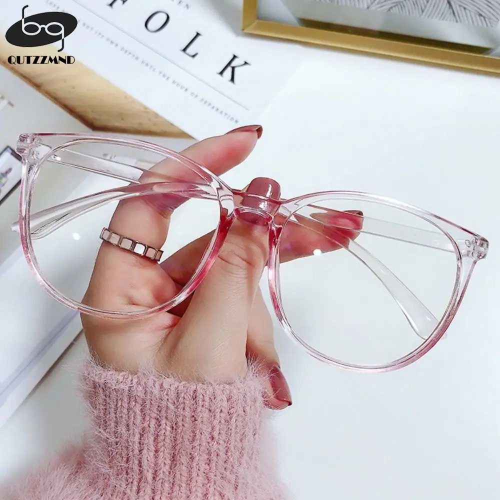 

Plane Mirror Anti Blue Light Glasses Trendy Transparent Without Degree Round Eyewear New Optical Spectacle Eyeglasses Women Men