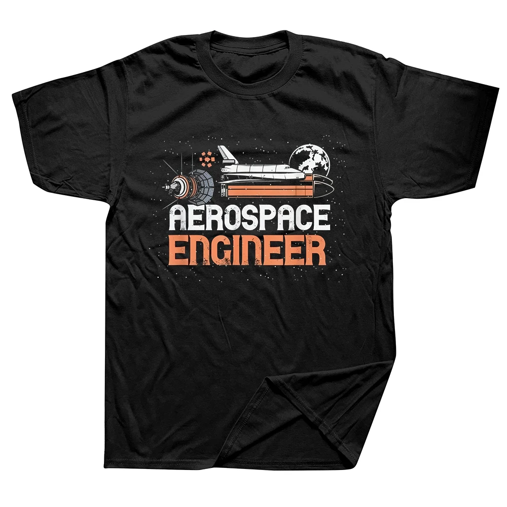 Luft- und Raumfahrt-Ingenieur T-Shirts für Männer aus Reiner Baumwolle, Humorvolle Streetwear, Kurzarm, Unisex, Locker Geschnittene Kleidung