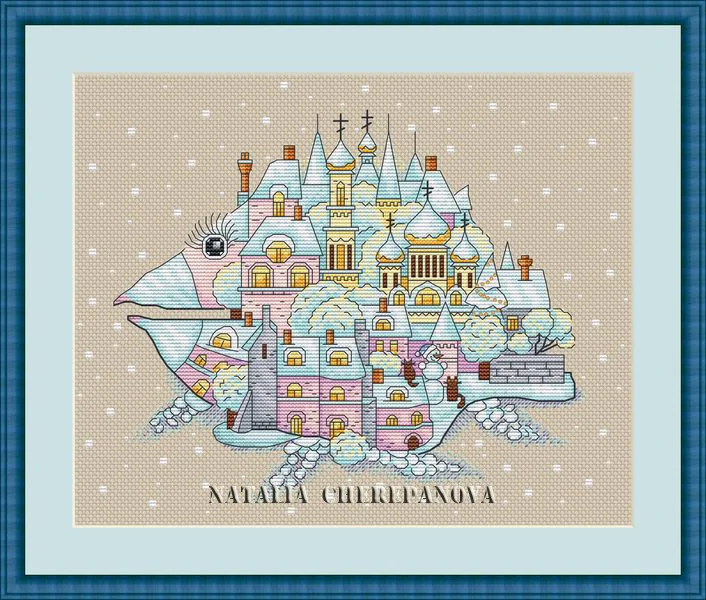 

Наборы для вышивки крестиком Winter Town в форме рыбы, наборы для рукоделия, швейные поделки из холста своими руками, 38-32