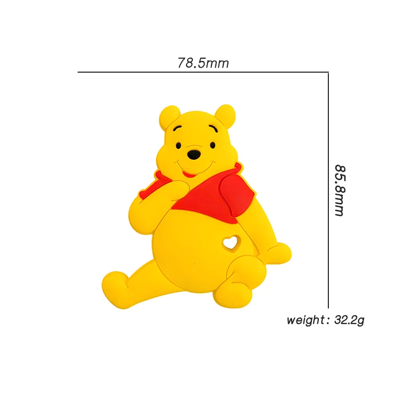 Teething Beads 1/3/10pcs New Silicone Pooh Bear Beads Teether Food-Grade Chewing Teeth Bead DIY Nipple Chain Jewelry Accessories
