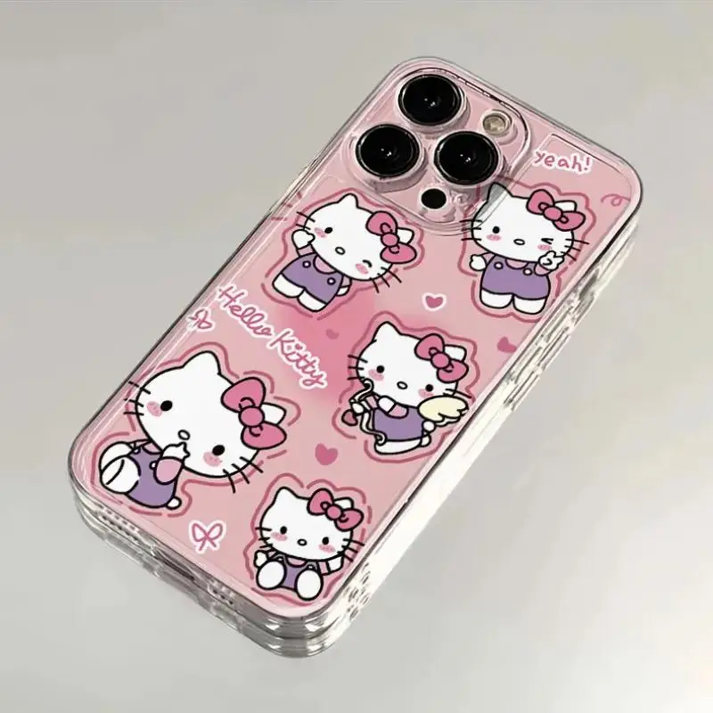 

Мультяшный милый чехол Hello Kitty для Iphone 15 Sanrio Anime 12 13 14Promax, мягкий чехол Xsmax Xr Xs, полный пакет, защитный чехол