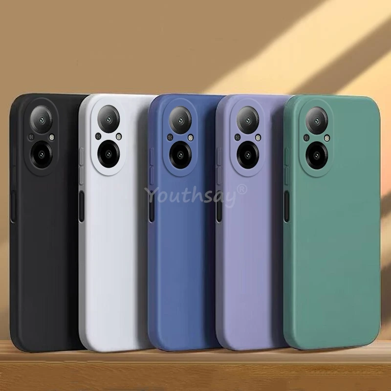 

For Realme C67 Case Realme C67 Cover Liquid Silicone Plain Soft TPU Anti-drop Capa Phone Protector Cover Realme C67 4G Case