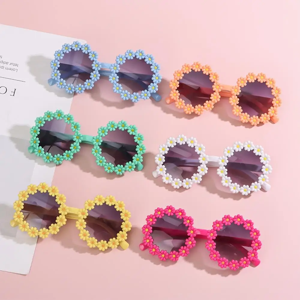 

Girls Party Sun Protection Disco Flower Sun Glasses Round Frame Shades Kids Daisy Sunglasses