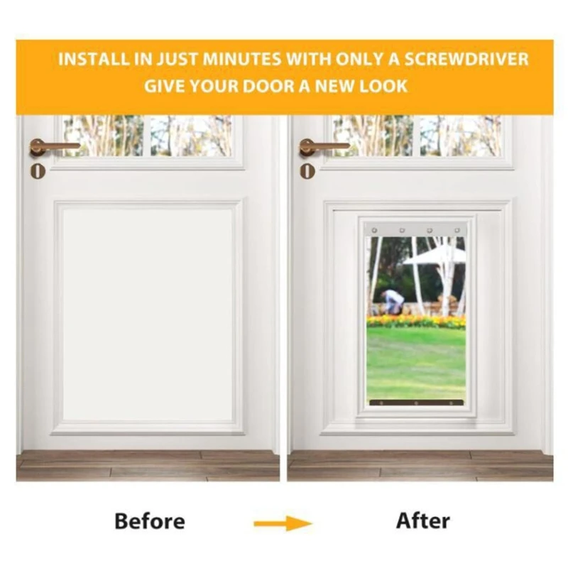 Safe Flap Door for Dogs and Small Dog Easy Installation Door Mount Interior Exteriors Replacement Flap