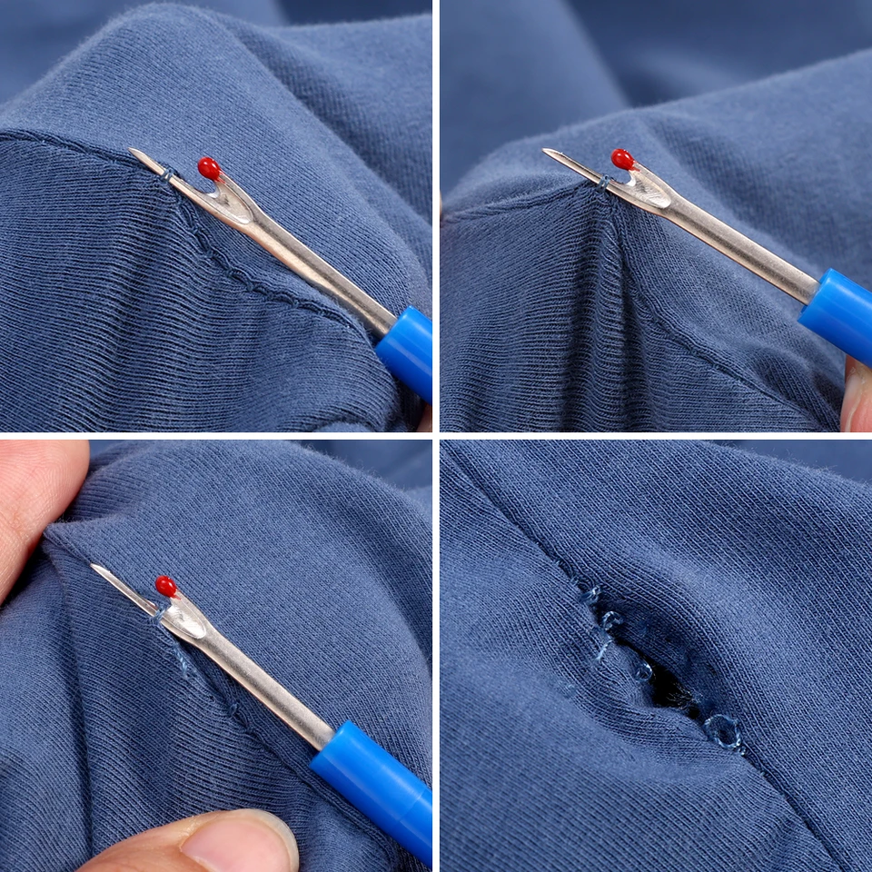 4-Piece Seam Ripper Set - Reusable Plastic Handle Thread Remover Sewing Tools