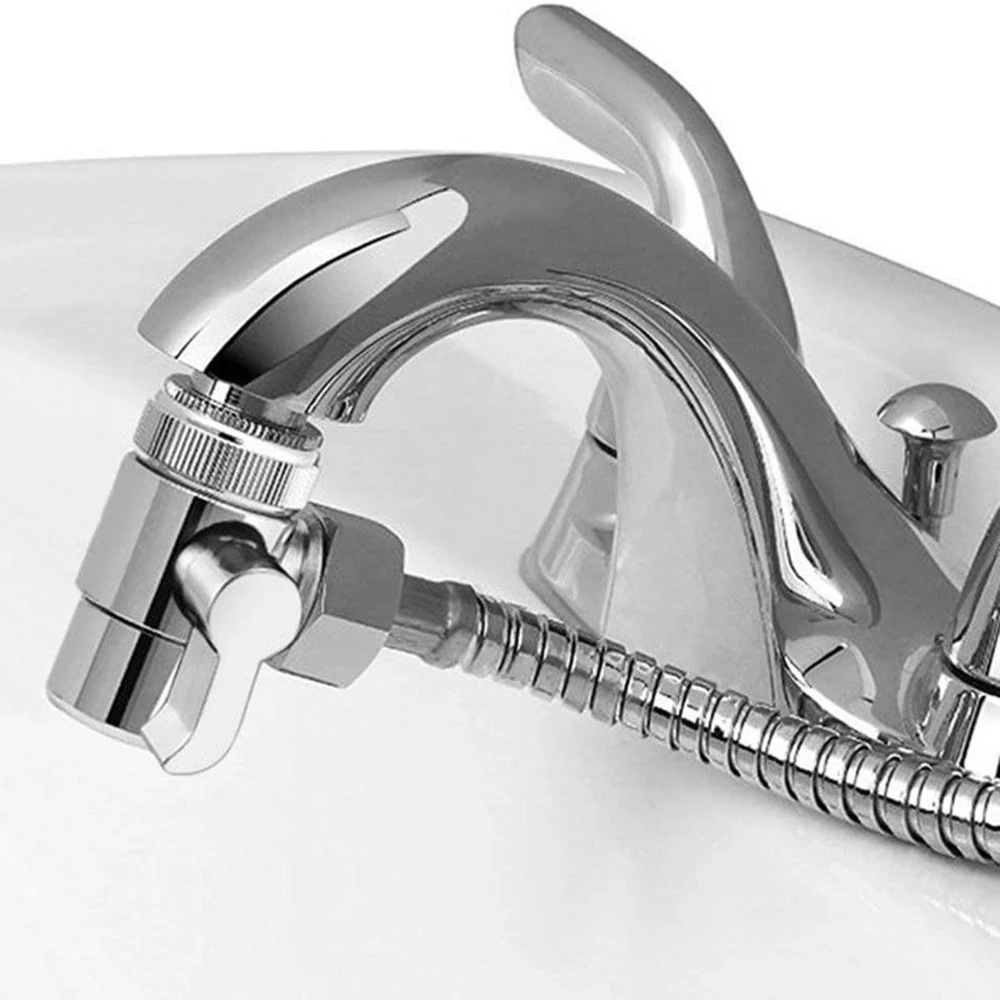 Faucet Adapter Zinc Alloy and Plastic Switch Faucet Adapter Kitchen Sink Splitter Diverter Valve Water Tap Connector for Shower Bathroom Access