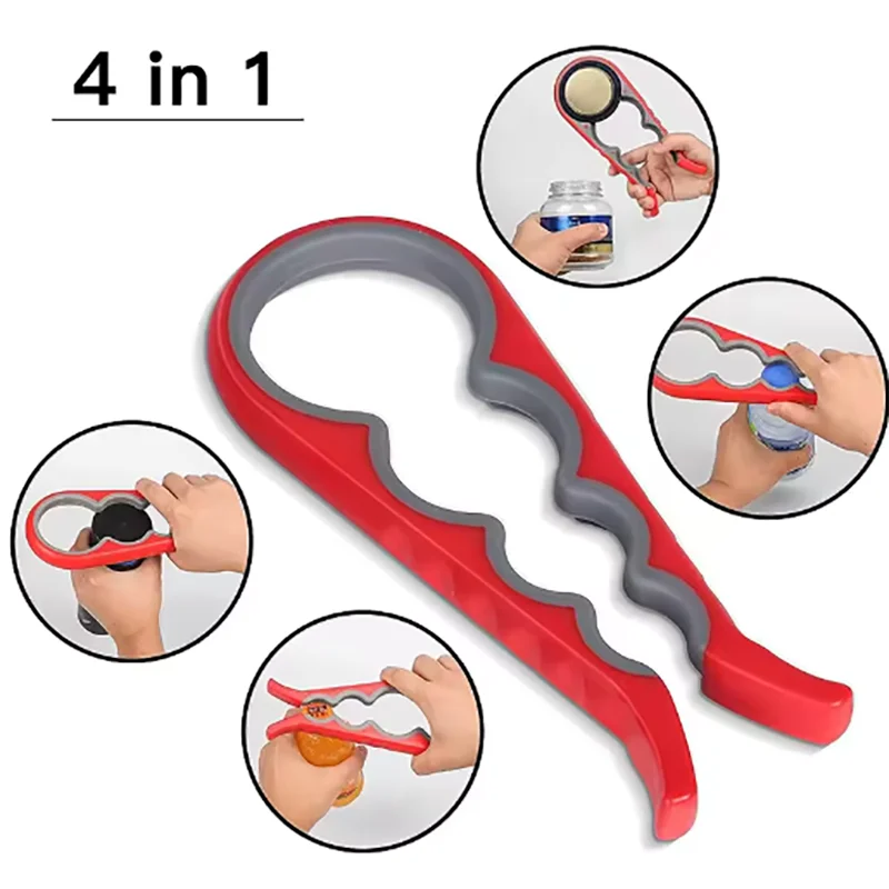 1/2 Multifunctional Cap Opener Four-In-One Cap Opener Can Opener Labor-Saving Cap Opener Kitchen Daily Necessities Bottle Opener