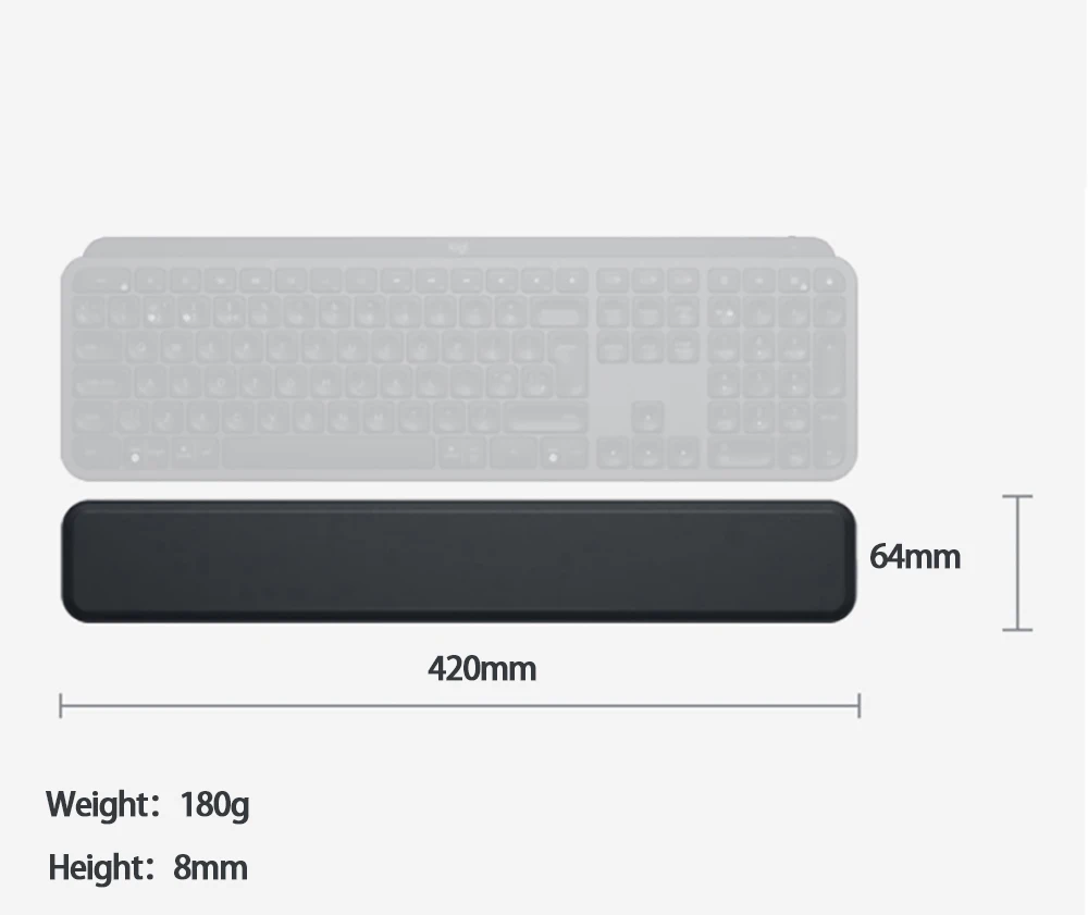 Logitech MX 손목 받침대 키보드 손목 받침대 MX 키/공예 게이머 오피스 PC 노트북을 위한 편안한 내구성 미끄럼 방지 패드