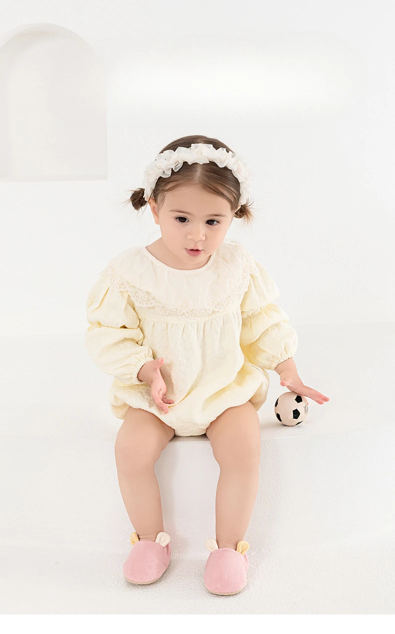 Spring Autumn Cartoon Baby Prewalker 0-2Y Toddler Cute Soft Antiskid Shoe Infant Solid Color Floor Shoes