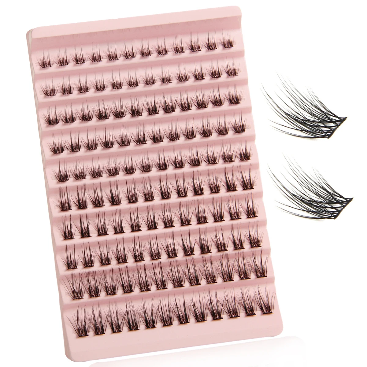 

10 Rows Soft Cluster Wide Stem Individual Lashes C D dd Curl Fake Eyelashes Wholesale Natural Density Segmented Grafting Lashes