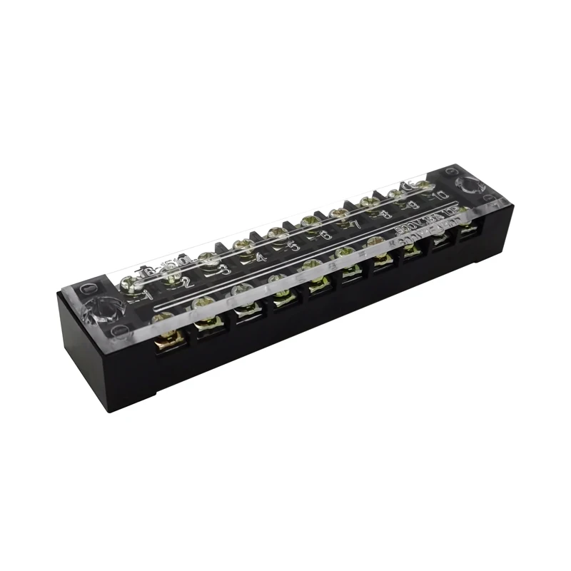 Terminal block 1Pcs dual row barrier screw wire connector 600V 15A positions optional
