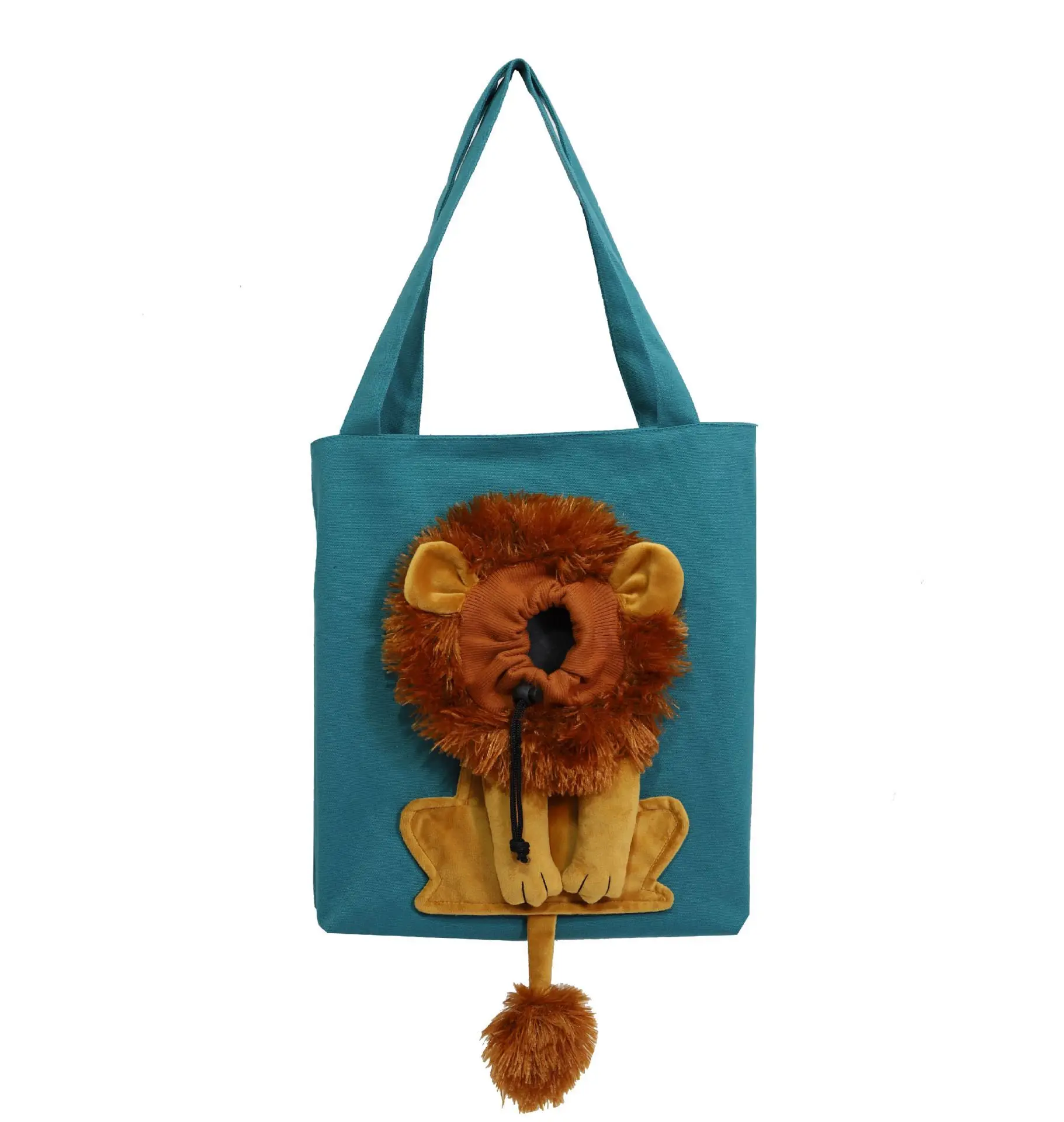 Creative Cat Carrier Bag With Lion Head Design Canvas Bag With