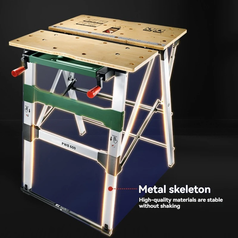 折りたたみ式ワークベンチワークベンチ木工テーブル多目的ツール穴付き家庭用大工大工