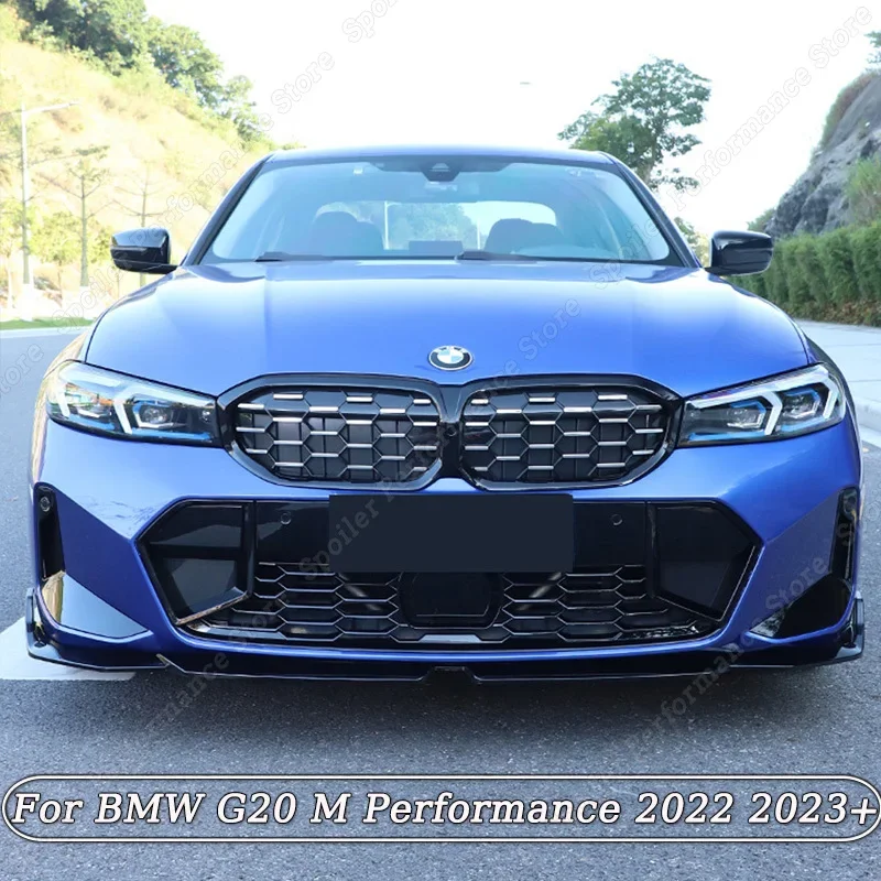 Kit de pare-choc avant brillant et noir, avec protection diffuseur, pour  BMW série 3 G20 Facelift M Performance 2022 2023 +