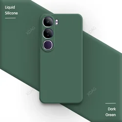Enhanced Liquid Silicone Soft Phone Case with Camera Protection - Fashionable Back Cover Accessories for VIVO V40 Lite (IDN) (Dark Green)