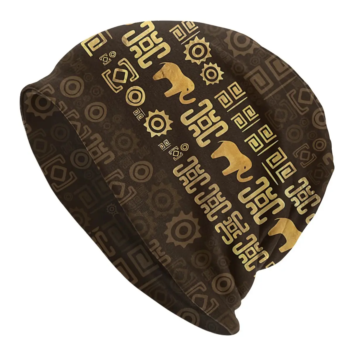 

Ethnic African Pattern Browns Golds Ethnic African Autumn Female Thin Beanies Casual Unisex Skullies Bonnet Hats