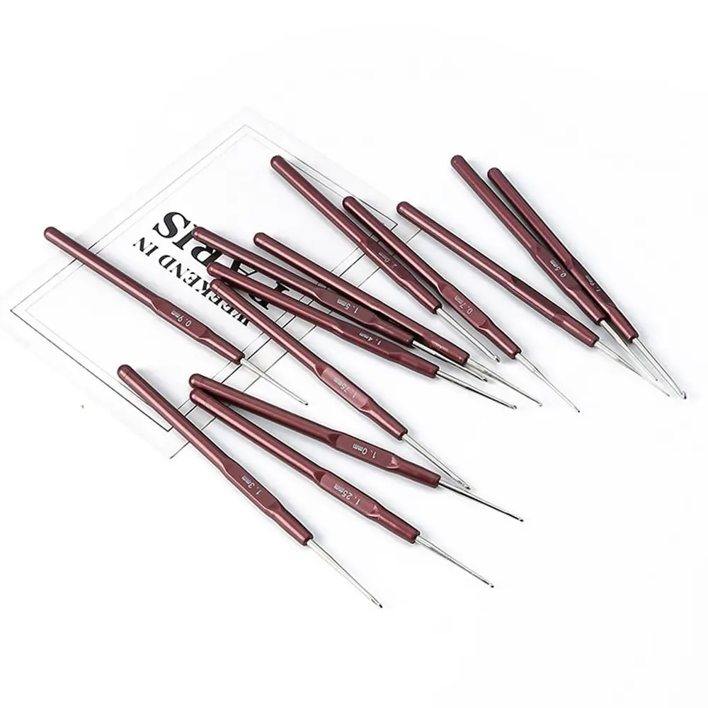Description Picture 5 of itemKnitting Hook Needle Metal Plastic Crochet Hooks Hair Extension 0.5Mm 0.6Mm 0.7Mm 0.8Mm Micro Hook for Making Braiding