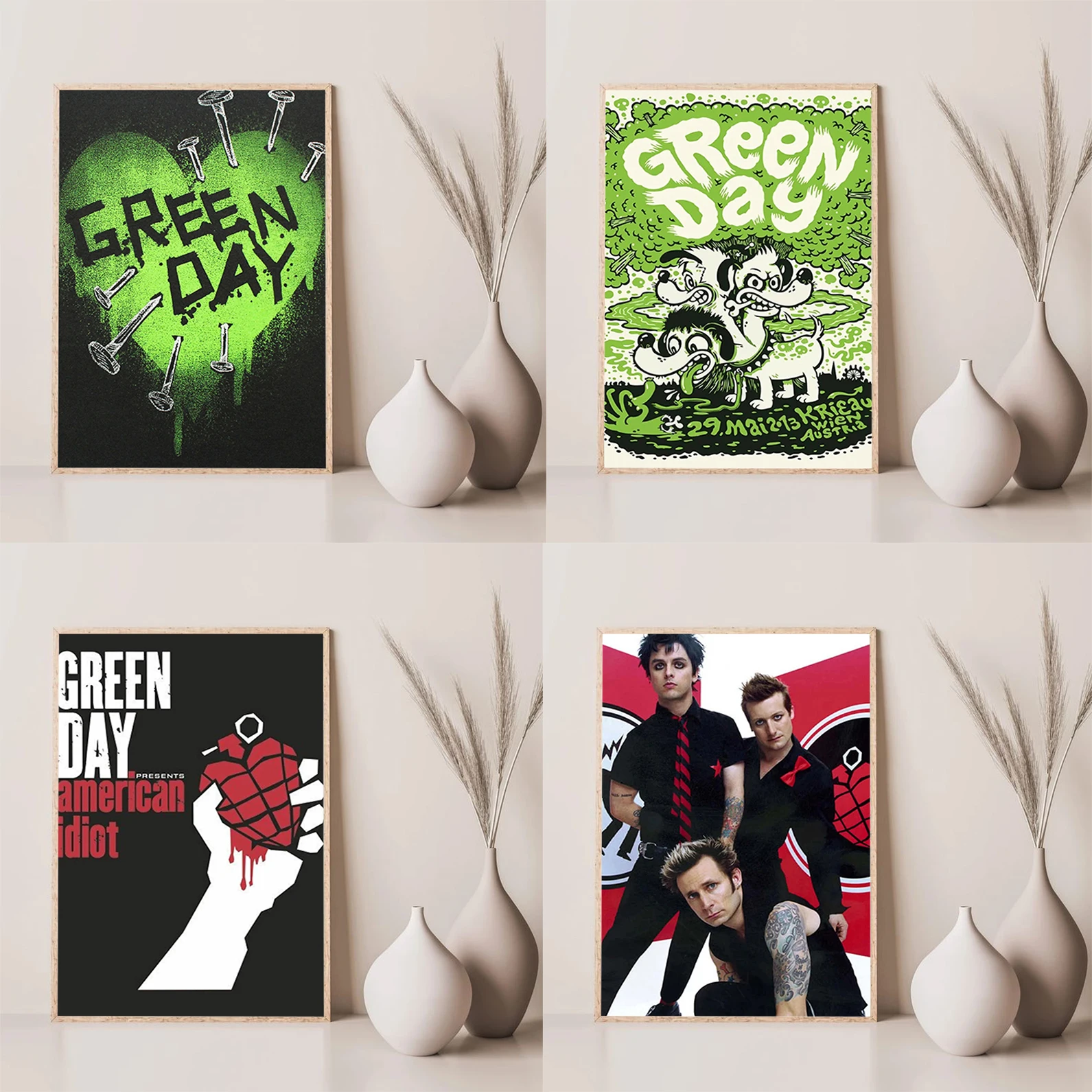 

G-Green Day Rock Band Poster Wall Decoration for Home Decore With Free Shipping Room Decor Decorative Painting Canvas Art Prints