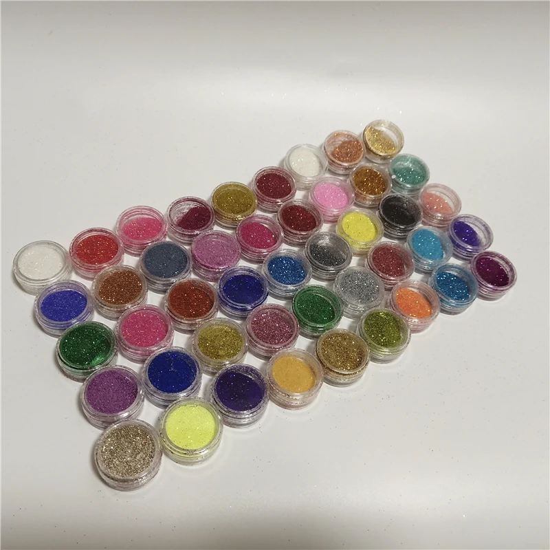 45/72 Color Sparkling Laser Glitter Nail Powder Holographic Reflective Nail Glitter Dust Super Bright Fine Shiny Chrome Pigment