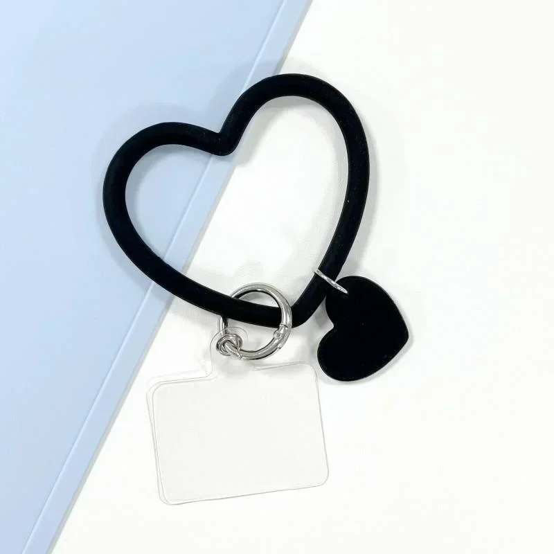 Silicone Heart Loop Phone Wrist Strap with Key Chain Holder