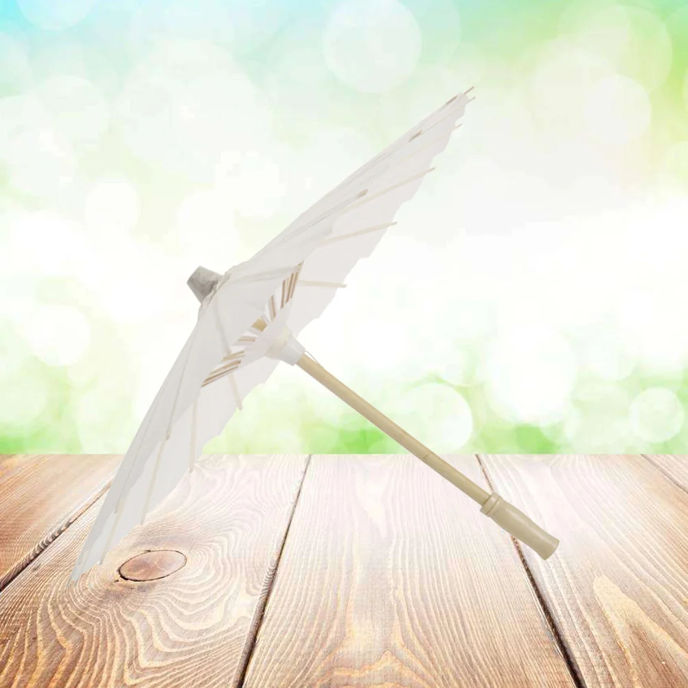 Children Dance Umbrella Kids Fashion Accessory Wedding Paper Parasol Wooden Frame Sweet Umbrella 4pcs