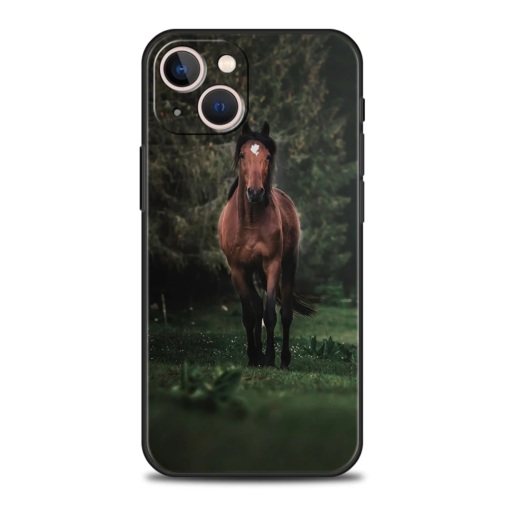 Elegant Horse Design Silicone Phone Case - Soft and Durable Shell Cover
