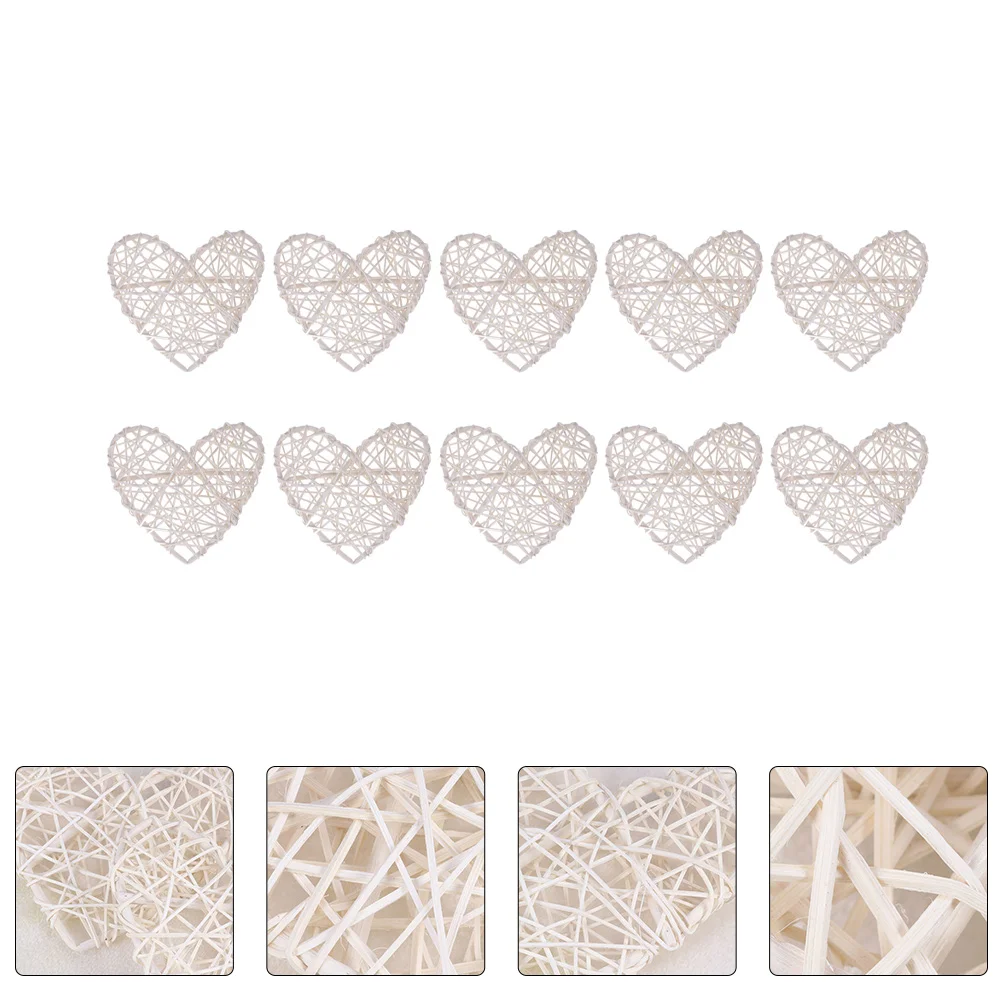 

10 Pcs Rattan Heart Decorative Ball Home Decoration Pendant Christmas Tree Decorations Takraw