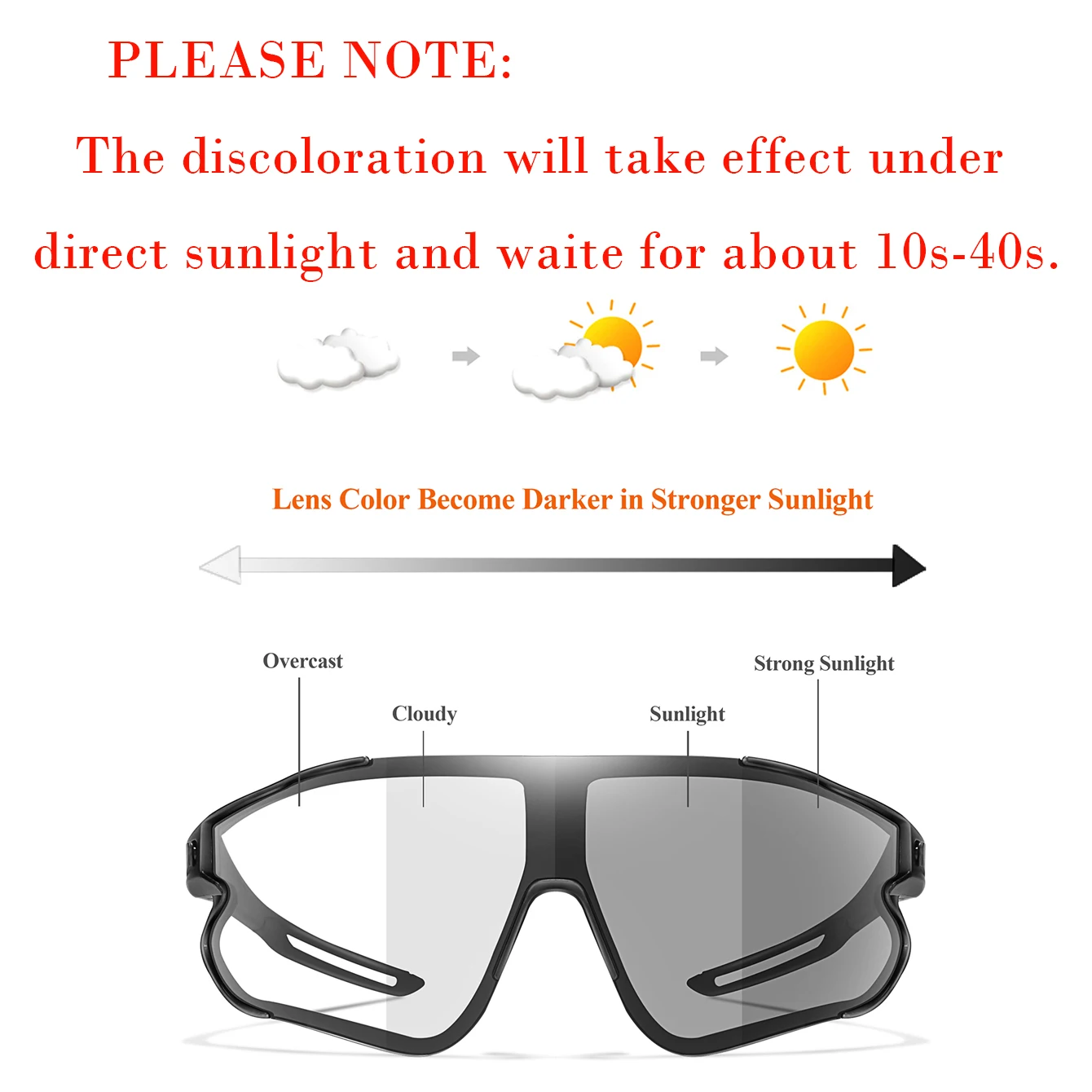 Photochromic Cycling Sunglasses Outdoor Sports