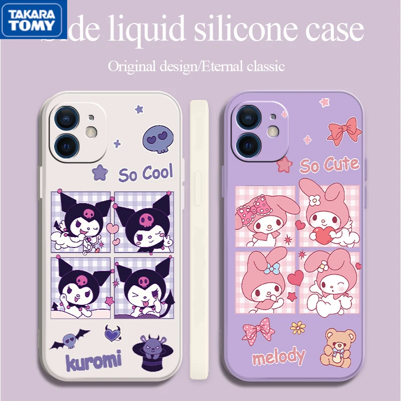 Melody Kuromi CASE For IPhone 11 12 7 8P X XR XS MAX pro 13 Pro max Max 2022 NEW Cartoon Soft Shell Phone Case |