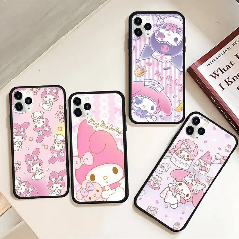 

My Melody Cute Cartoon Rabbit Phone Case Rubber For iphone 14 13 12 11 Pro Max Mini XS Max 8 7 6 6S Plus X 5S SE 2020 XR cover