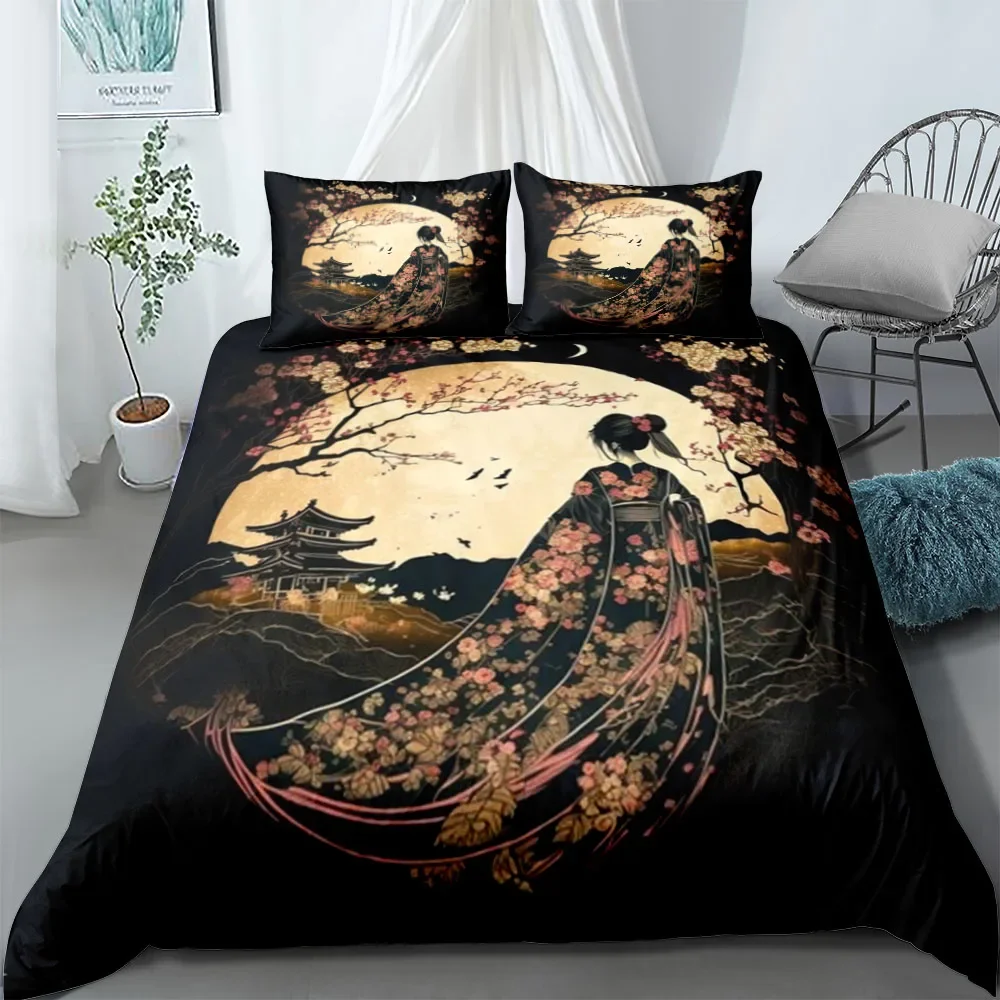 Ukiyo Tree Duvet Cover Set UK Single Double Queen US Twin Full King Size  Bed Linen Set